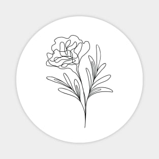 Wildflower Botanical Line Art | Elegant Floral Leaf Design Magnet